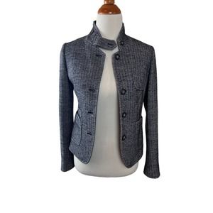 Banana Republic black herringbone blazer 6P 6 petite